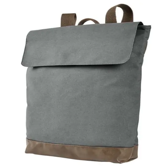 Authentic Pigment&reg; Canvas Rucksack Cotton Canvas with PU Leather Base {1}
