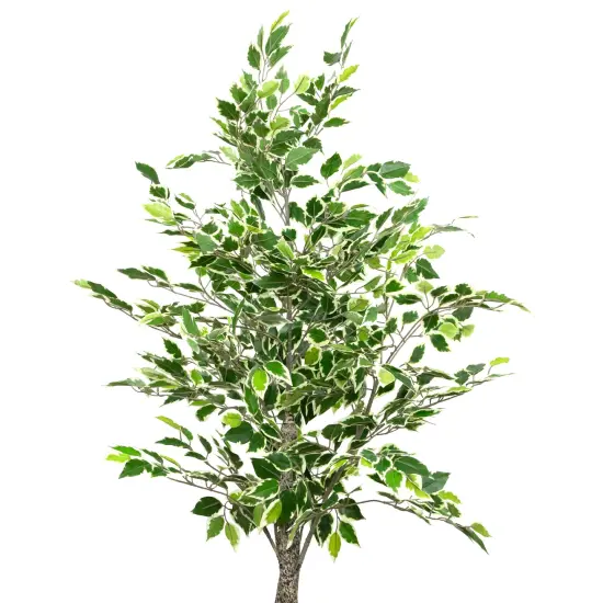 Northlight Artificial Variegated Ficus Leaf Potted Plant - 47" Green {4}