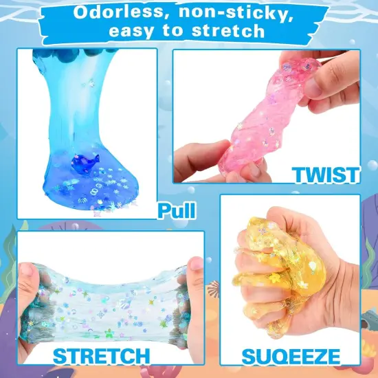 4 Pack Glimmer Crunchy Crystal Ocean Slime Kit {4}