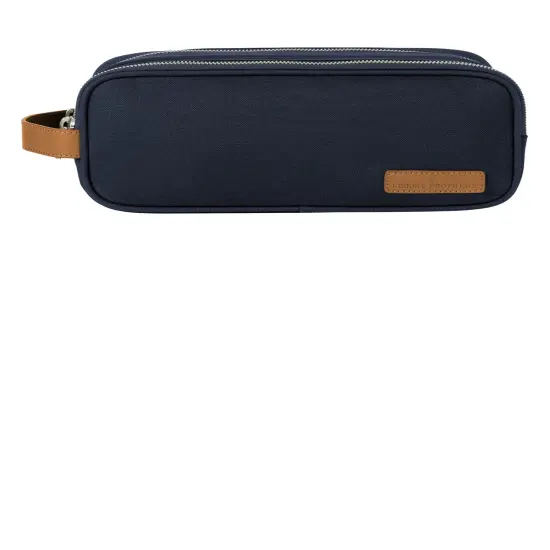 Brooks Brothers&reg; Wells Dopp Kit Classic Cotton Canvas with Leather Trim Black {5}