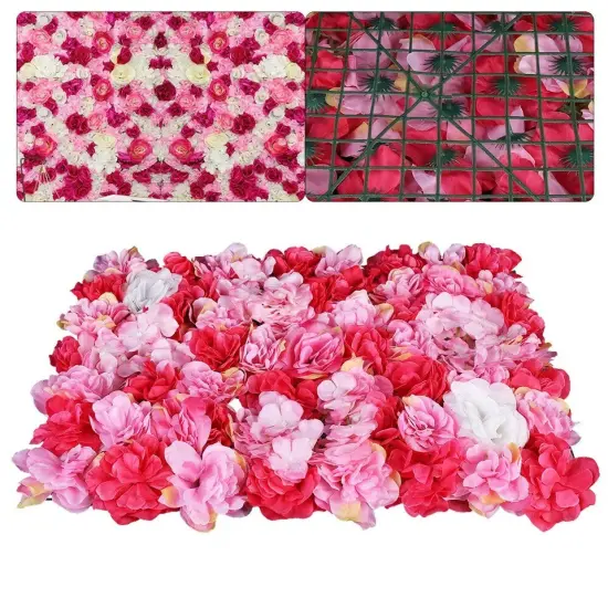 6pcs Artificial Wedding Silk Flower Wall Decor Background Rose Hydrangea Panels {2}