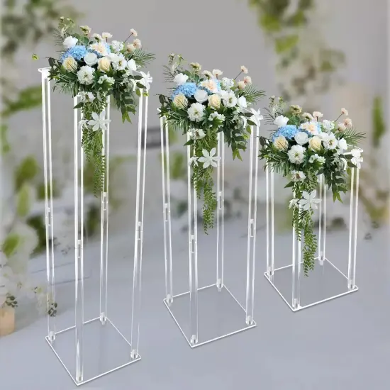 40/60/80cm 3Set Acrylic Flower Stand Centerpiece Tabletop Flower Stand Decor {3}