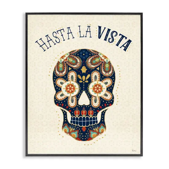 Stupell Industries Hasta la Vista Calavera Framed Giclee Art White Framed {7}