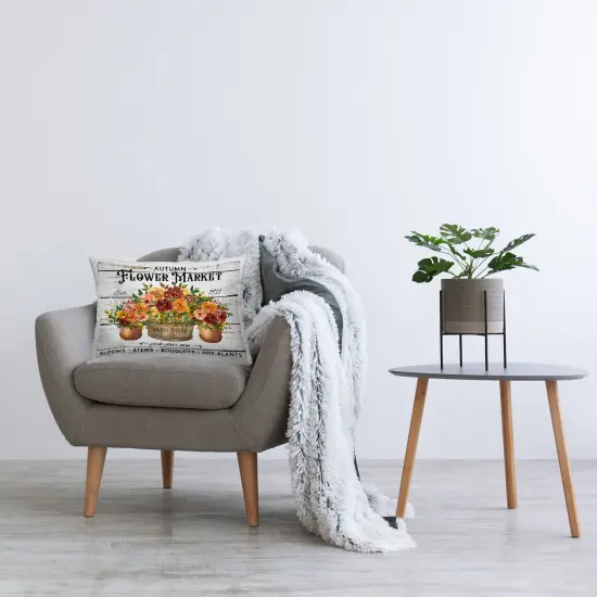 Autumn Flower Market Decorative Printed Throw Pillow Design by Creatif Belle, 14 x 7 x 20 {2}
