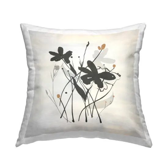 Abstract Flower Squiggles Decorative Printed Throw Pillow Design by Susan Jill, 18 x 7 x 18 {1}