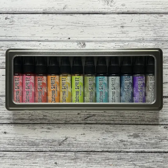 Tim Holtz Distress Spritz Storage Tin-Holds 12 Distress Spritz Bottles {4}