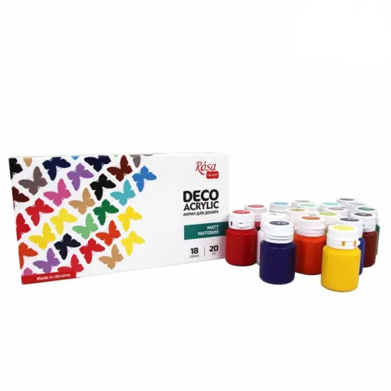 Rosa Talent Matt Acrylic Paint Set for Decor 18 colors (0.68 oz each) {5}
