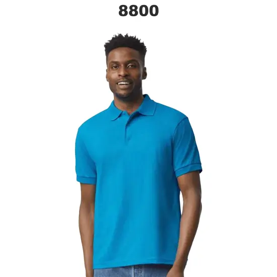 Gildan&reg; DryBlend Collared Neck Short Sleeve Jersey Polo Black {3}