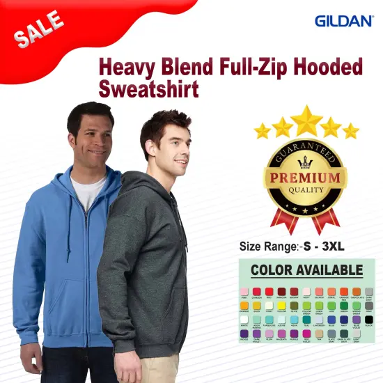 Gildan&reg; Heavy Blend Full-Zip Hooded Sweatshirt S Orange {2}