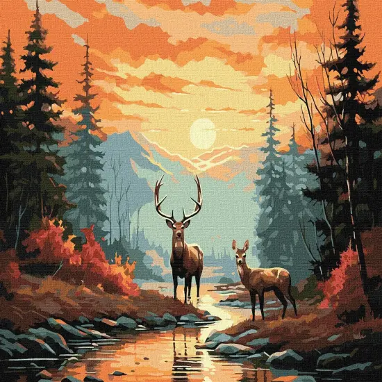 Painting by Numbers kit Refined deers KHO6576 {2}