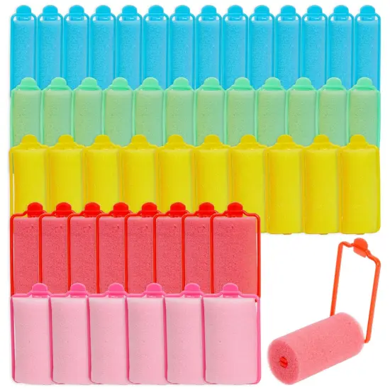 100 Pack Foam Sponge Hair Rollers, Soft Heatless Sleeping Curlers (Jumbo, XLarge, Large, Medium, Small) Multicolor {1}