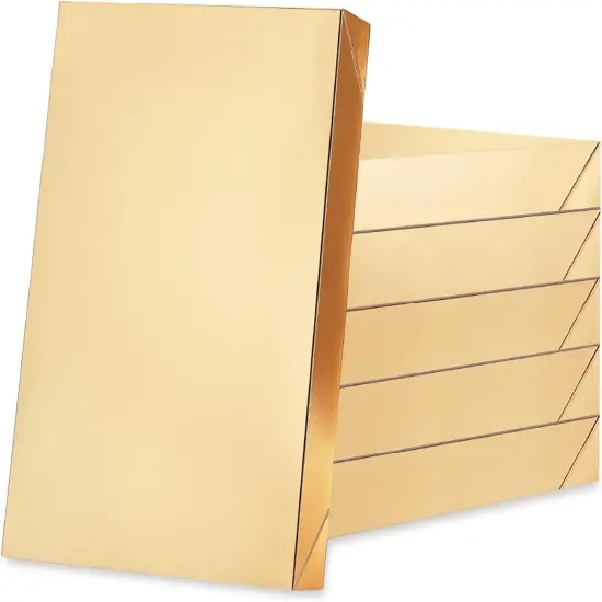 6 Christmas Gift Boxes with Lids 11x8.5x1.5 Inches Gold Shirt Boxes Gift Boxes for Clothes Gift Wrap Boxes (Grain Texture Gold) {1}