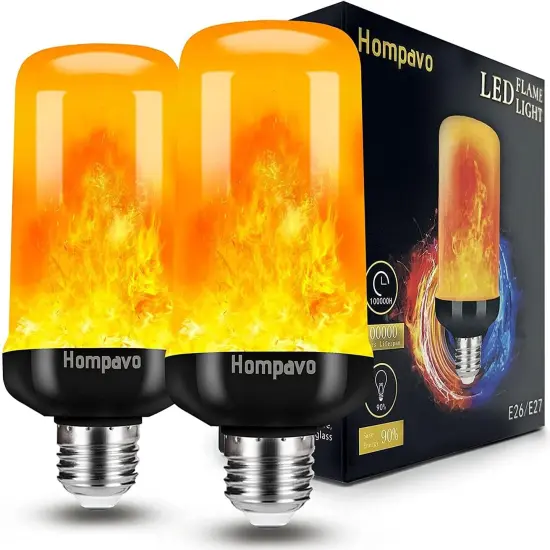 2 Pack LED Flame Light Bulbs - 4 Modes with Upside Down Effect {1}