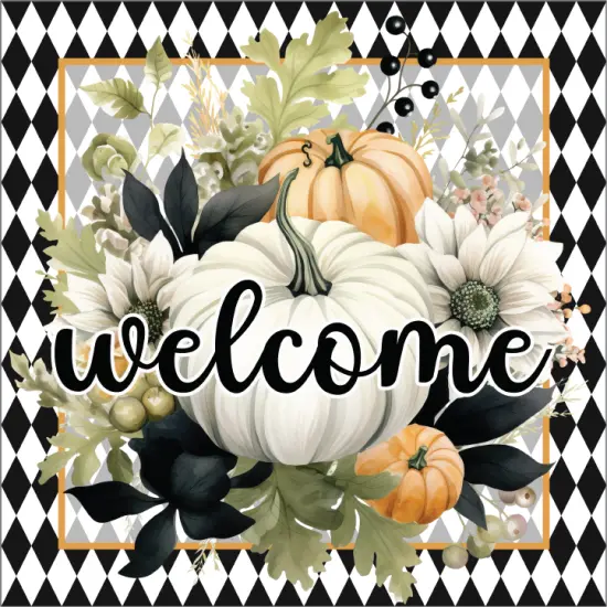 Welcome Fall Foliage Harlequin Sign {1}