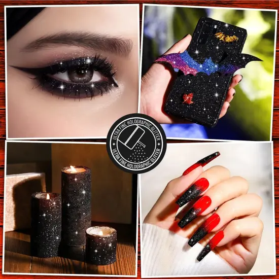 Black Glitter, 150g/5.29oz Black Fine Glitter for Crafts {4}