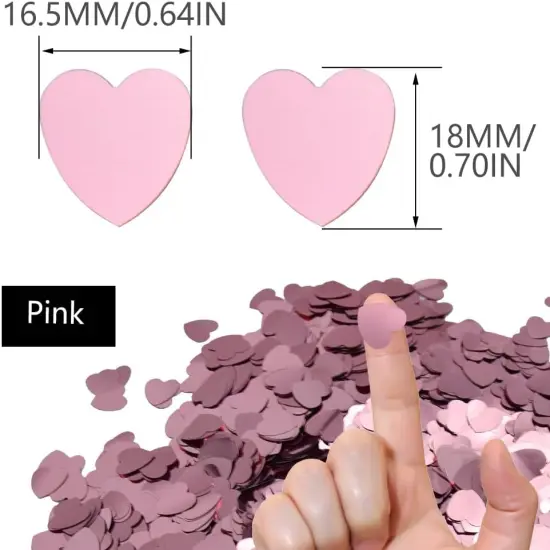 Love Heart Table Confetti Sequins - Pink {4}