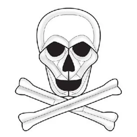 8-1/8" x 9-1/2" Exquisite Clear Glass Skull & Cross Bones Bevel Cluster EC863 {1}