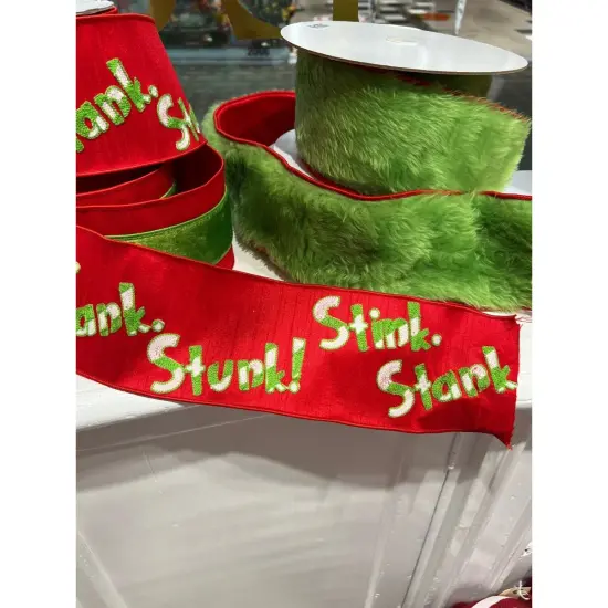 4" Stink Stank Stunk Ribbon: Red (5 Yards) {2}