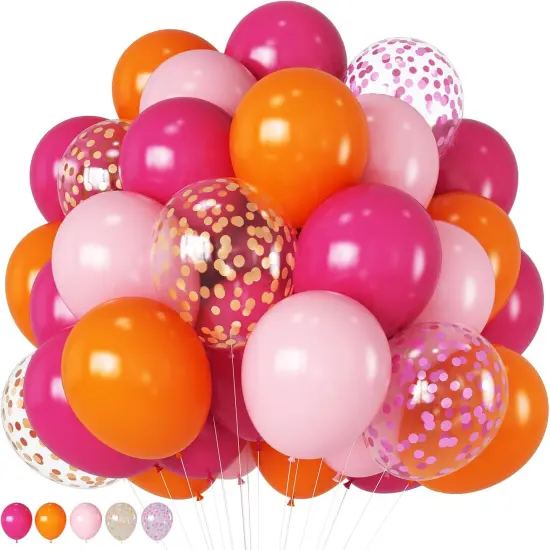 Pink and Orange Latex Balloons {1}