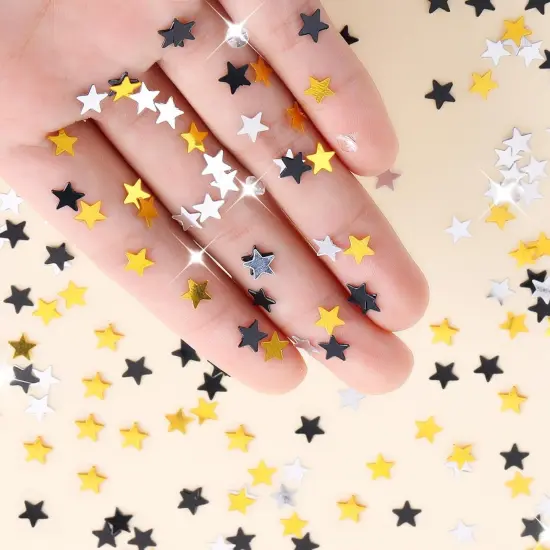 3000Pcs Silver Glitter Star Table Confetti {6}
