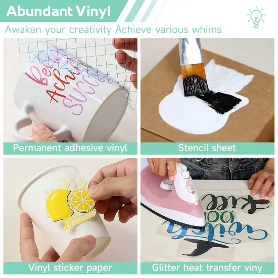 90-Piece Crafting Accessories Bundle for Cricut Maker & Explore Air &ndash; Vinyl Sheets, Weeding Tools, Transfer Tape & DIY Starter Kit {3}