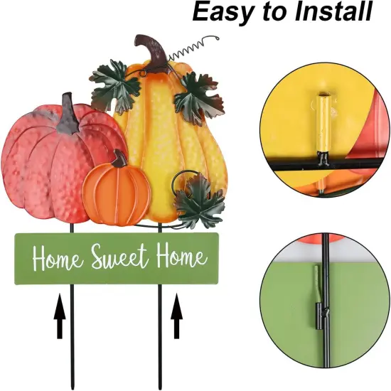 Outdoor Fall Decor, 22" Decorative Garden Stakes {4}