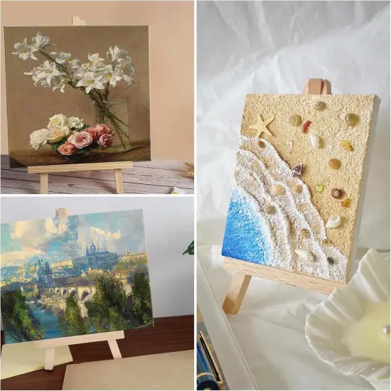 9 Inches Easel, Tabletop Painting Canvas Tall Wood Display Easels Set of 12 {3}