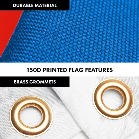 G128 Combo Pack: 6 Ft Twist Free Aluminum Spinning Flagpole (Silver) & Equatorial Guinea Flag | 3x5 Ft | LiteWeave Pro Series Printed 150D Polyester | Pole with Flag Included {4}