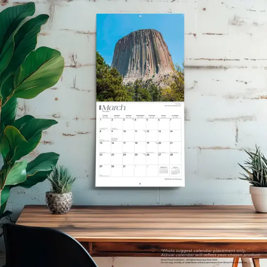 Wyoming Wild & Scenic | 2026 12 x 24 Inch (Hanging) Monthly Square Wall Calendar | Plastic-Free {5}