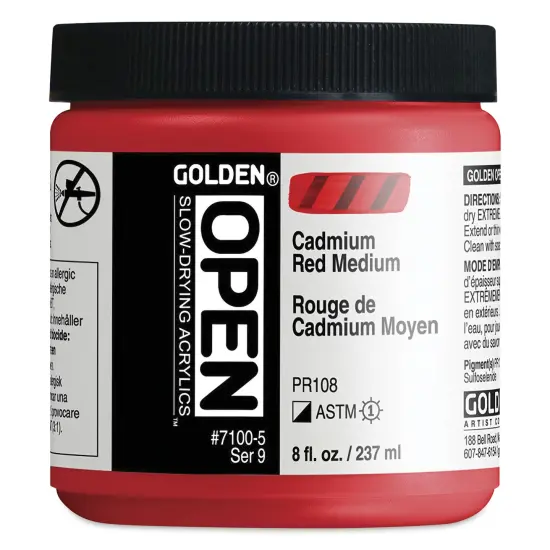 Golden Open Acrylics - Cadmium Red Medium, 8 oz Jar {2}