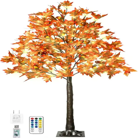 6FT 130 LED Fall Lighted Maple Tree - 8 Modes {1}