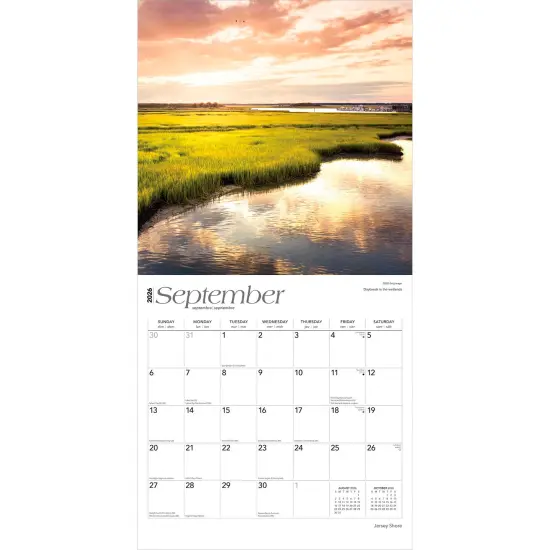 Jersey Shore | 2026 12 x 24 Inch (Hanging) Monthly Square Wall Calendar | Plastic-Free {4}