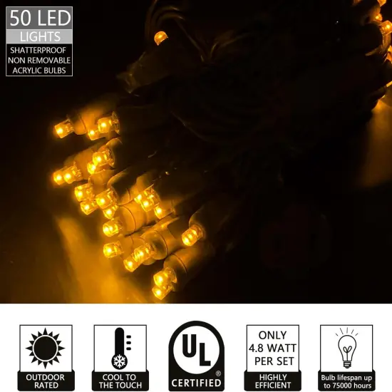 UL Listed 50 Count 5MM Wide Angle Led Christmas Lights Set {3}