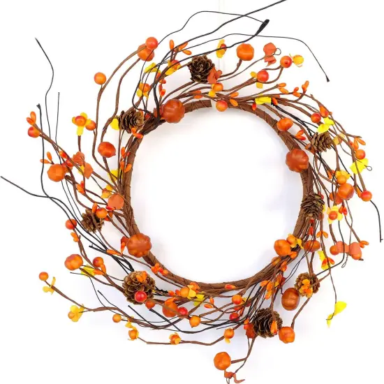 Fall Wreath Berries Seeds and Mini Pine Cones Wreath {2}