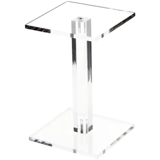 Plymor Clear Acrylic Square Barbell Pedestal Display Riser 6.5 inches (Height) x 4 inches (Width) x 4 inches (Depth) (1/4 inches thick) {1}