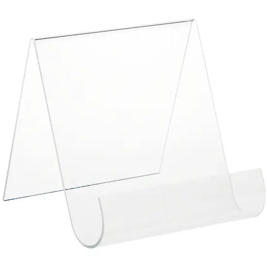 Plymor Clear Acrylic Flat Back Display Easel With Rounded Front, 8" H x 7.5" W x 8.5" D {1}