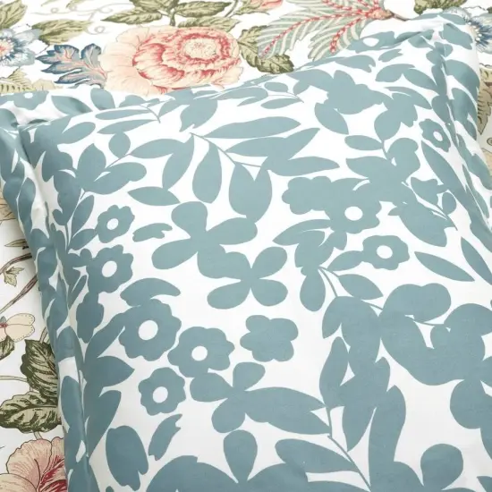 Floral Soft Cotton Blend Comforter 3 Piece Set Reversible Printed Quilt with Pillow Shams {4}
