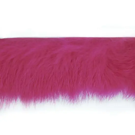 5 yards of 1 1/2" Rabbit Fur Trim | 5 yard cut Cranberry/ Sage {2}