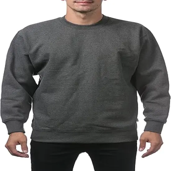 Men's Crew Neck Fleece Pullover Sweater| RADYAN&reg; CHARCOAL {1}