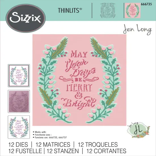 Sizzix Thinlits Die Set 12/Pkg By Jen Long-Merry & Bright #2 {1}