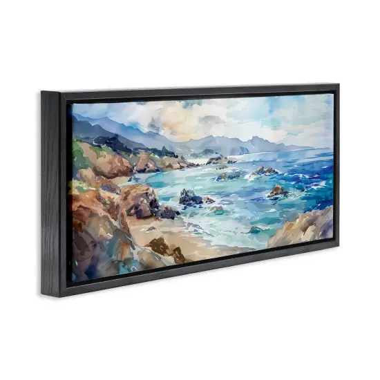 Stupell Industries Blue Toned Beach Edge Floating Frame Design by Heidi Kuntz {3}