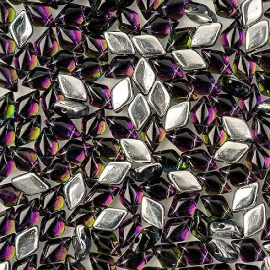 Matubo 2-Hole Czech Glass Backlit Gemduo Beads, 50g Montana Flourite {1}