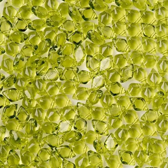 Matubo 2-Hole Czech Glass Transparent Gemduo Beads, 50g Olivine {1}