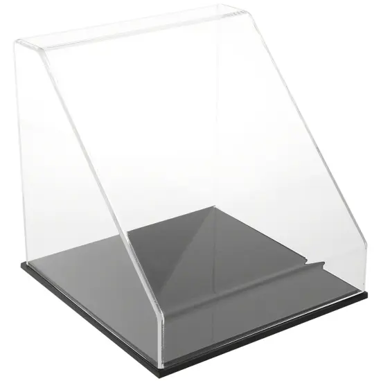Plymor Clear Acrylic Slanted Front Display Case, 12" x 12" x 12" Black {2}