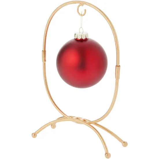 Bard's Oval Shaped Gold-Toned Wrought Iron Ornament Stand, 11" H x 7.25" W x 7.25" D {3}