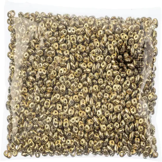 Matubo 2-Hole Czech Glass Crystal Finishes Superduo Beads, 100g Full Amber {2}