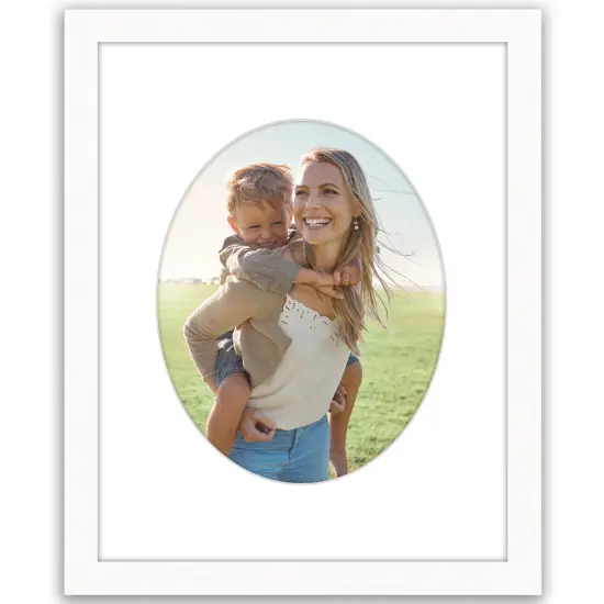 Americanflat Picture Frame with Oval-Shaped Mat - Ideal for Any Room, Living Rooms, Dorm Room {1}