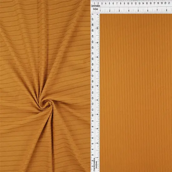 1 Yard Yummy Rib 8x3 Solid Stretch Knit Fabric 58/60 Inch Wide Honey Mustard {1}