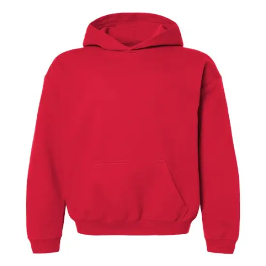Gildan&reg; Youth Midweight Hooded Turtle Neck Long Sleeve Sweatshirt Red {1}