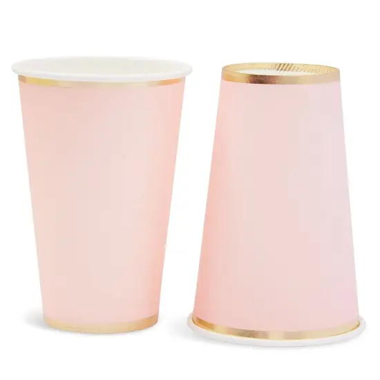 Juvale 50 Pack Light Pink Paper Cups, Disposable Party Supplies (12 oz) {5}